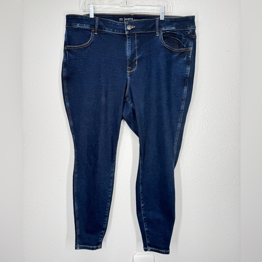 M Jeans by Maurices Mid Rise Skinny 22W Reg Dark Denim